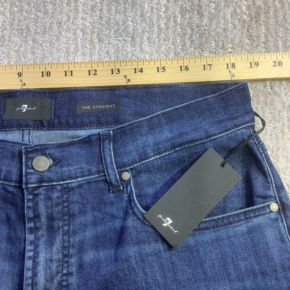 7 For All Mankind Mens The Straight Airweft Denim Jeans Proper Blue 36 x 34 NWT